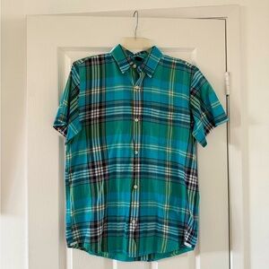 3 for $25 Gap Kids Youth Green and Blue Plaid Button Down Shirt